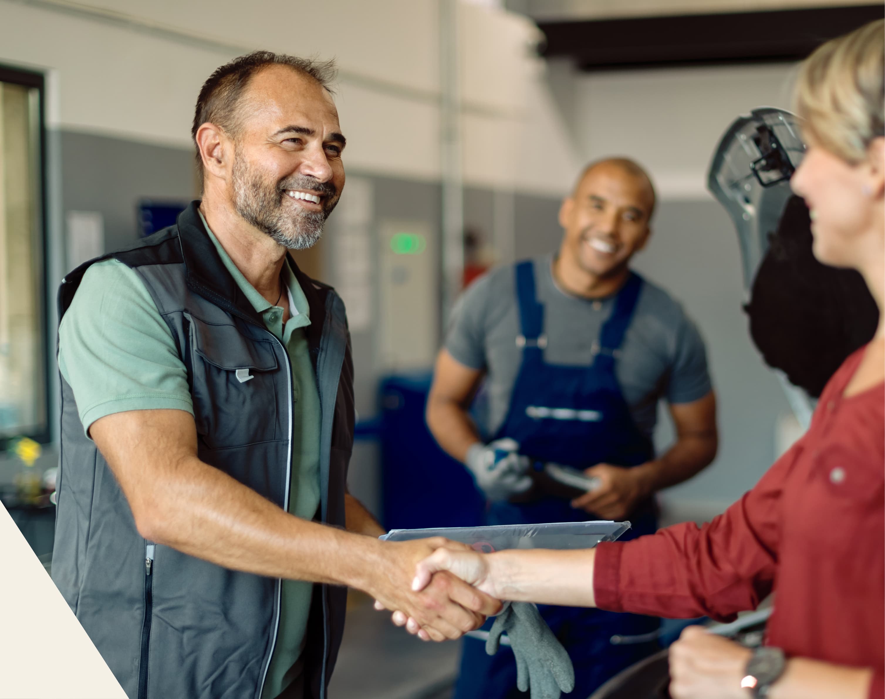 Man and Woman shaking hands